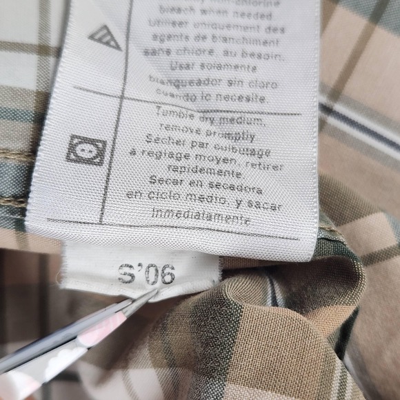 Carhartt Shirt Mens Large Brown Green Plaid Short Sleeve Button Down Workwear - Picture 15 of 16